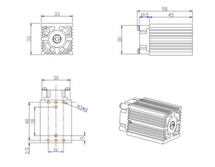 blauwe laser module