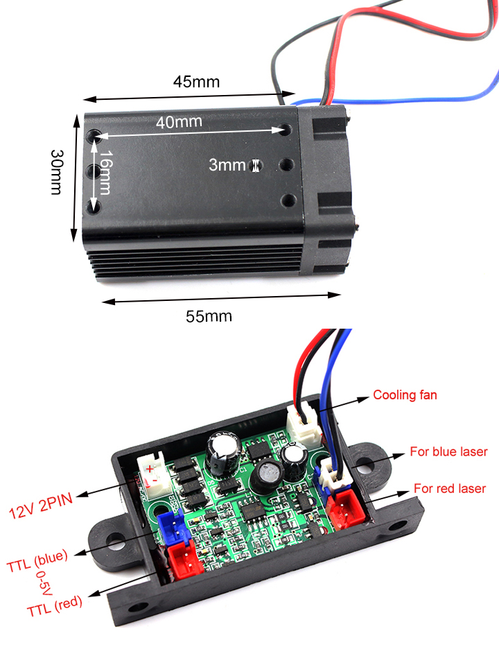 488 nm laser module