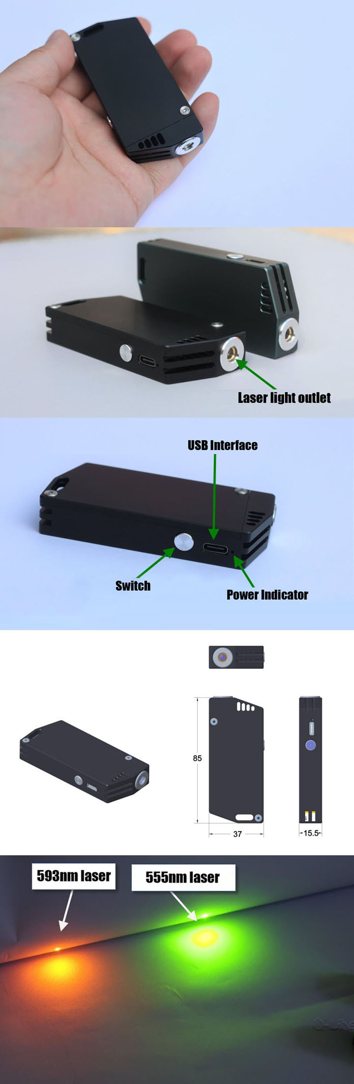 Geel-Groene Laserpointer 555 nm