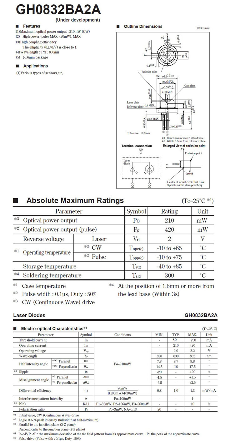 830nm 1W Laserdiode