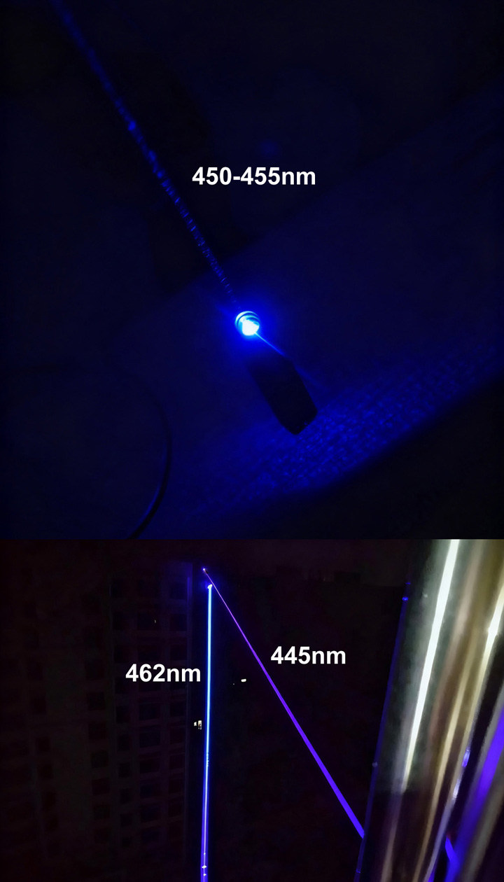 Blauwe Zaklaser 445nm / 455nm / 462nm