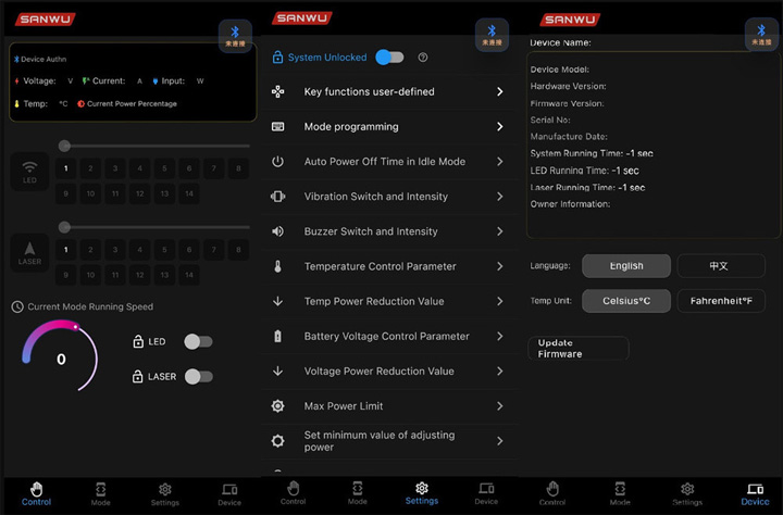 Blauwe Zaklaser met Bluetooth