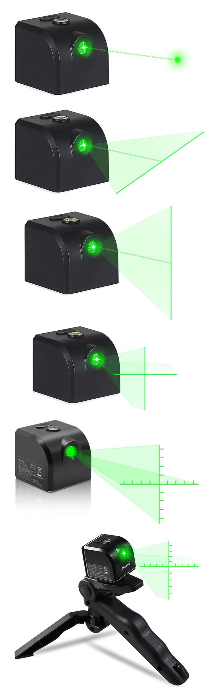 Groen Laserwaterpas Punt/Lijn/Kruis