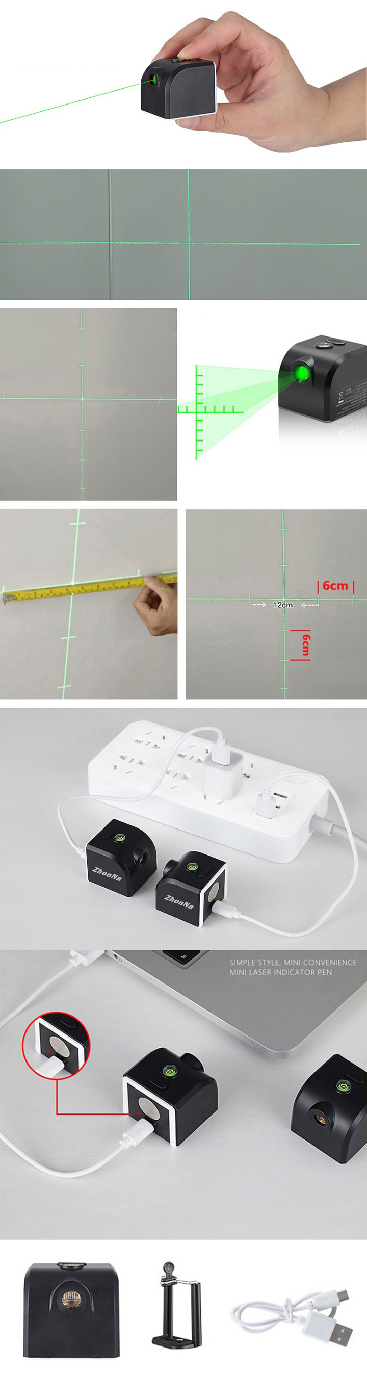 USB Oplaadbaar Groen Laserwaterpas