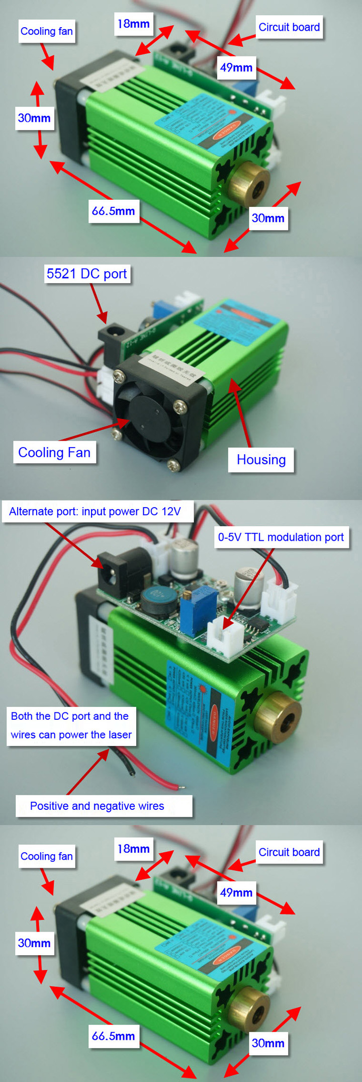 Groene Lasermodule 100mW