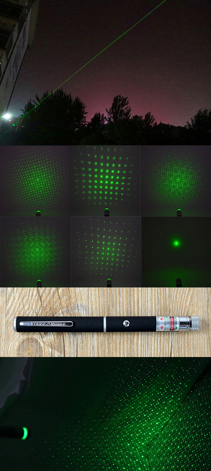 Groene Laserpen met Opzetstukjes