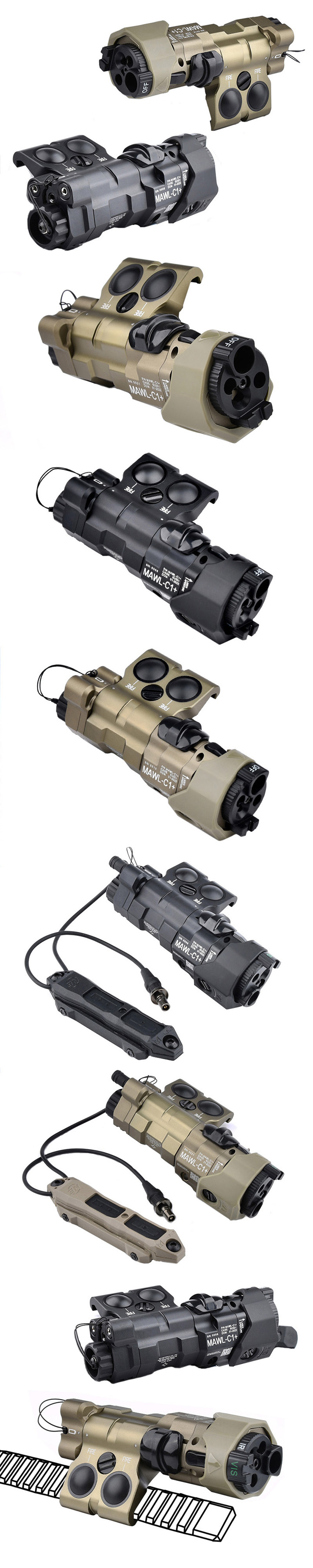 tactische LED-zaklamp met laser