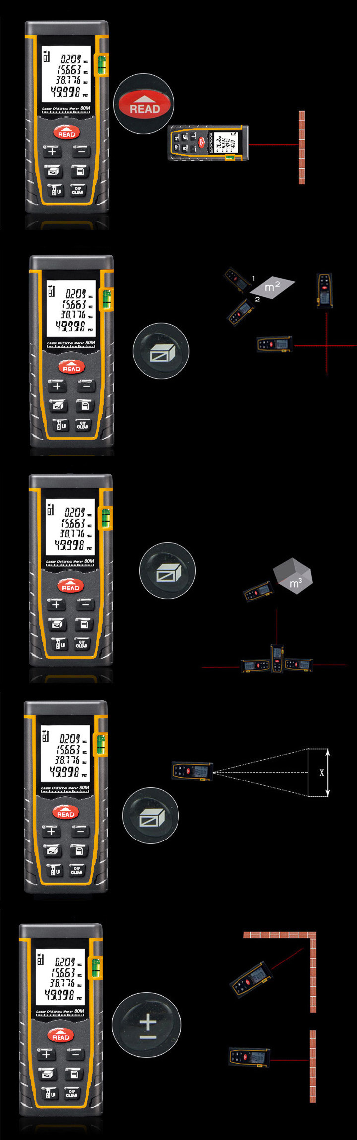 Laserafstandsmeter 50m