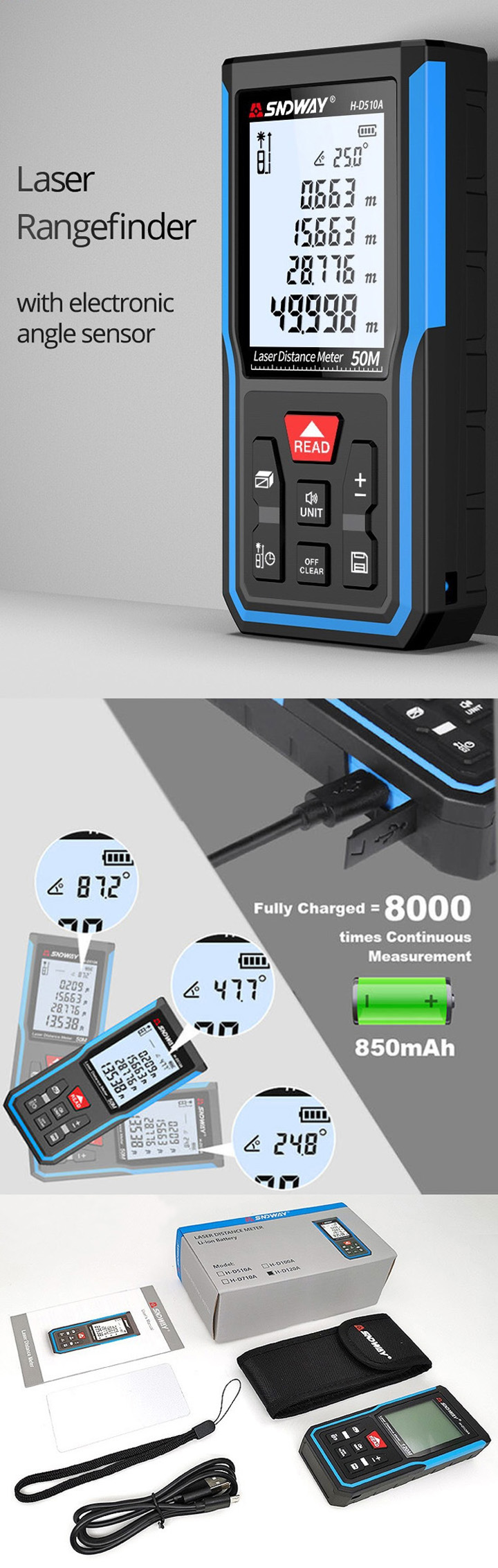 Oplaadbare Laserafstandsmeter