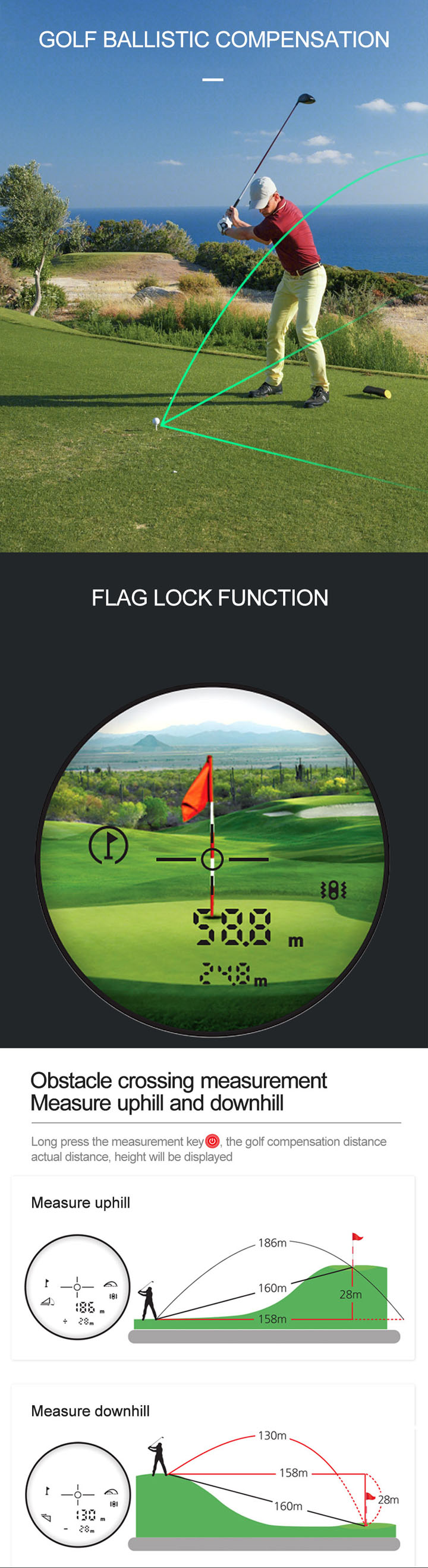 Laser Afstandsmeter voor Golf