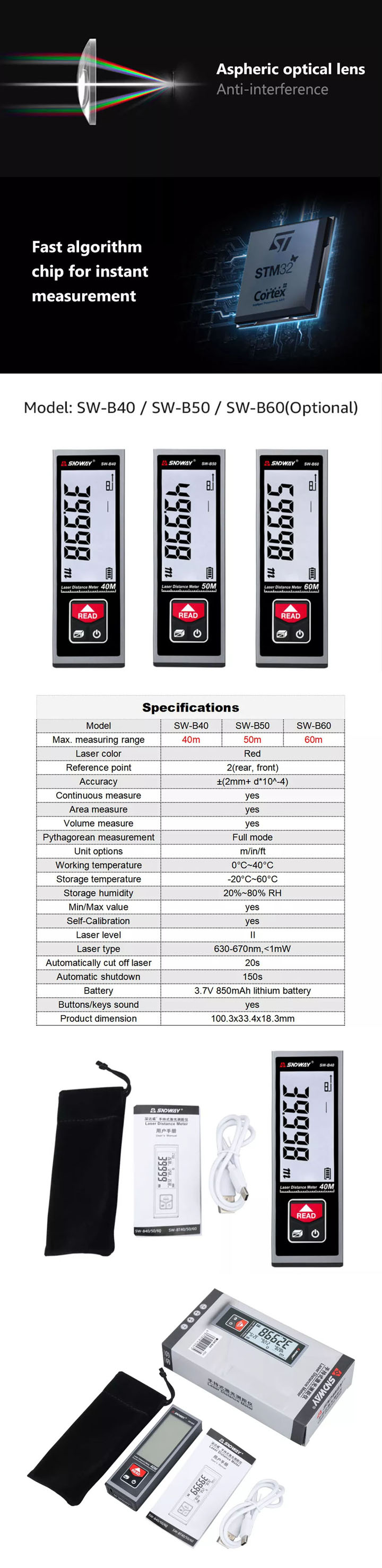 Laserafstandsmeter met Bluetooth