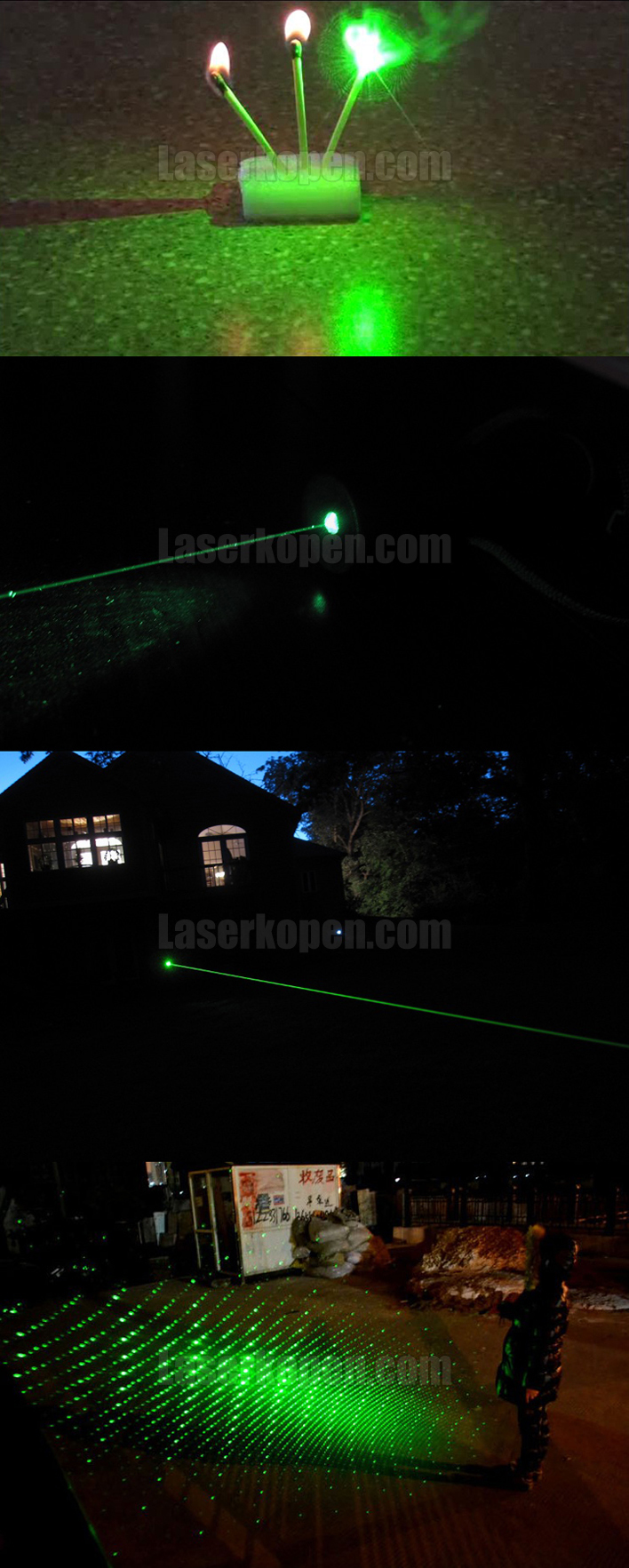 brandende groene laserpen