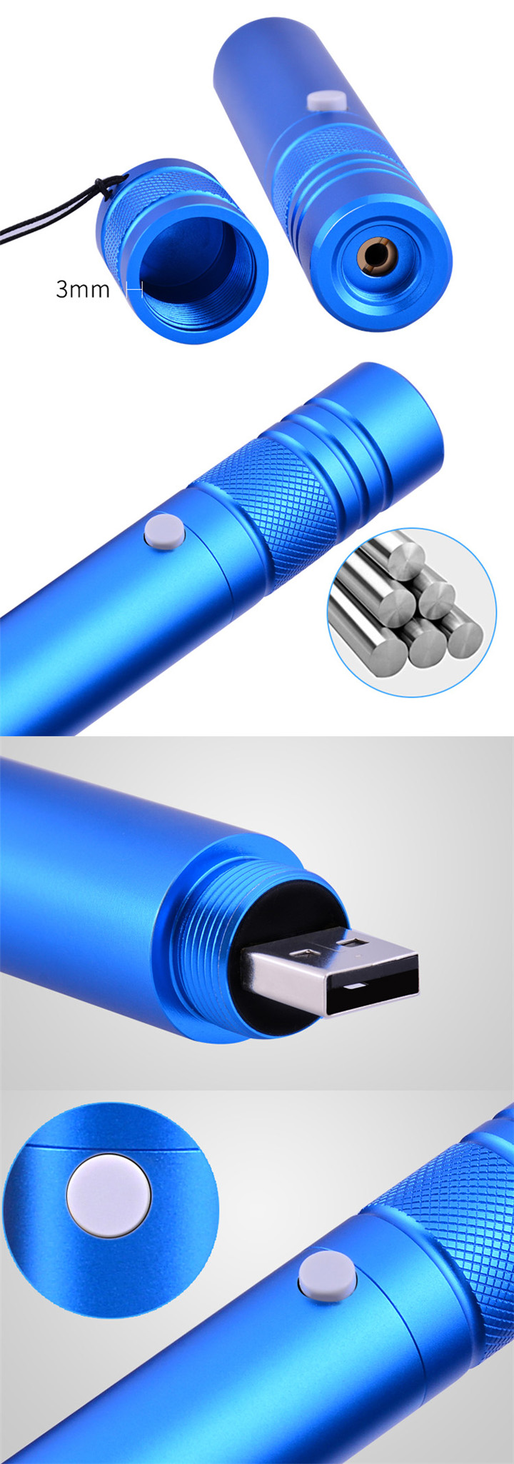 oplaadbare USB rode laserpen