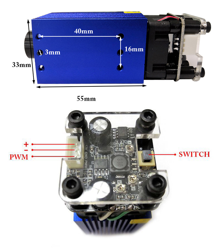 Lasermodule 405nm 500mW