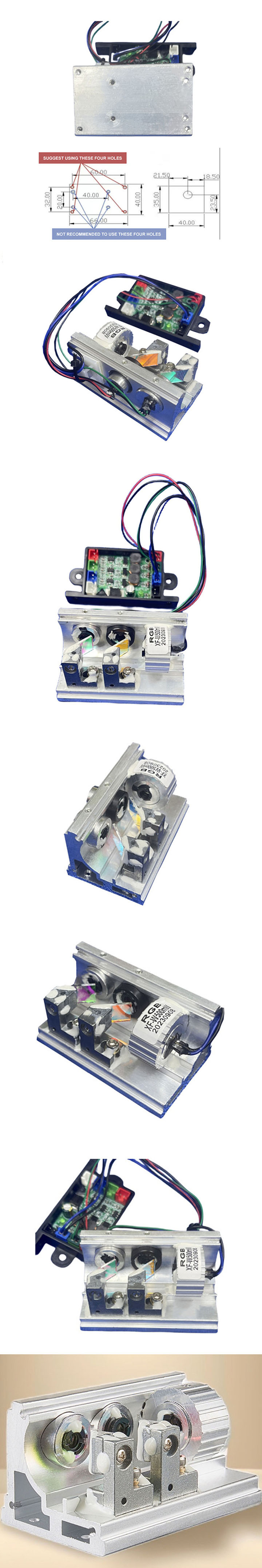 RGB witte lasermodule 200mW / 500mW