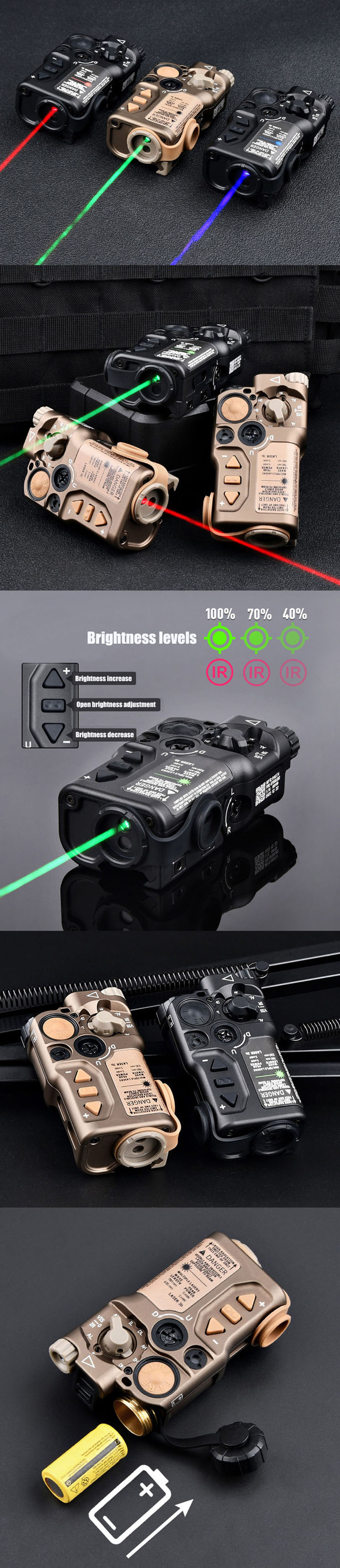 LED-zaklamp met laser en IR