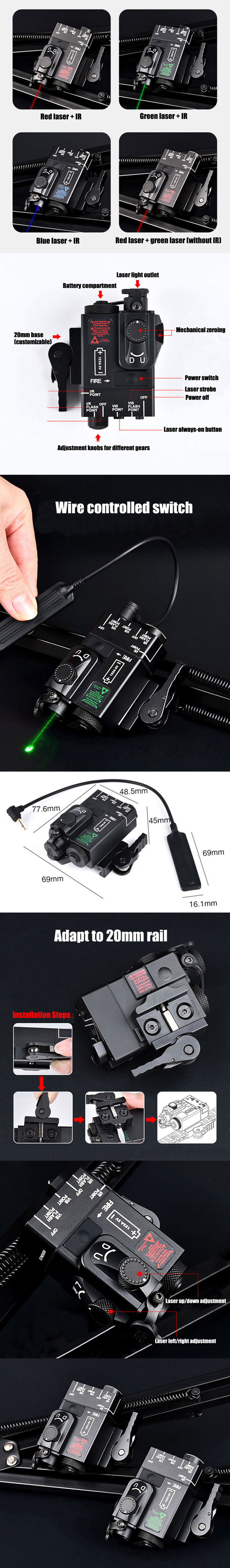 Tactische Laserpointer met IR