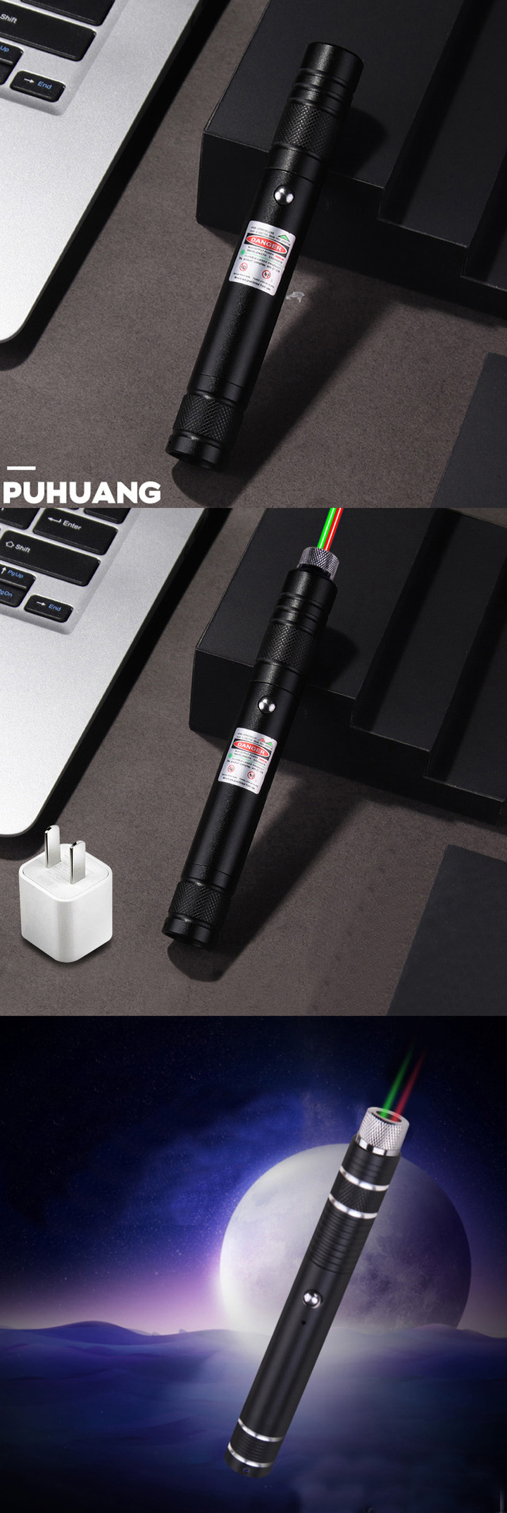 USB Tweekleurige Laserpointer