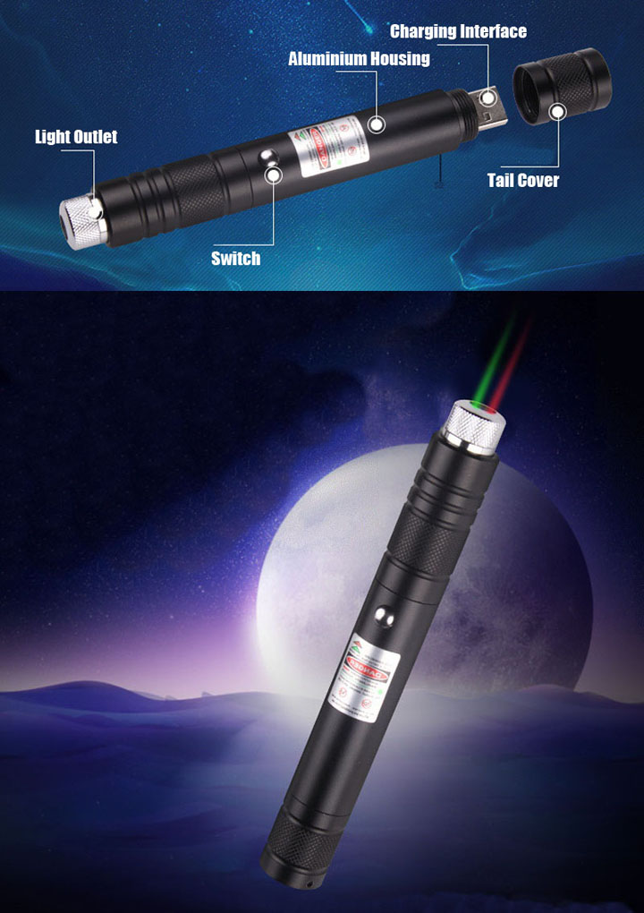 USB Tweekleurige Laserpointer