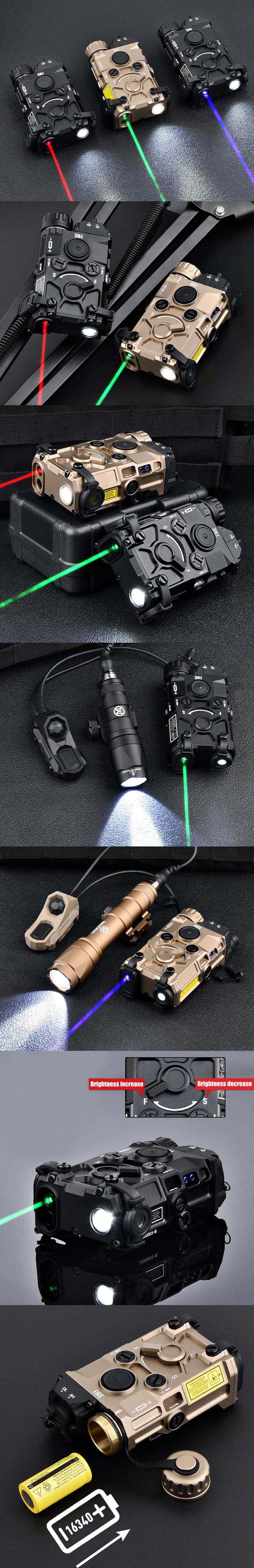 LED-zaklamp met groene/blauwe/rode laser