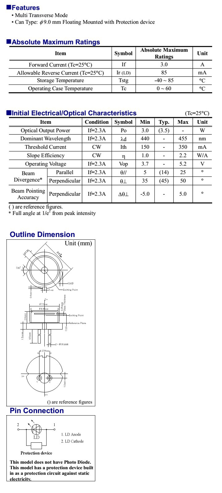 hoog vermogen laser diode