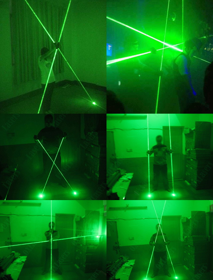 groene laser pointer met dubbele straal