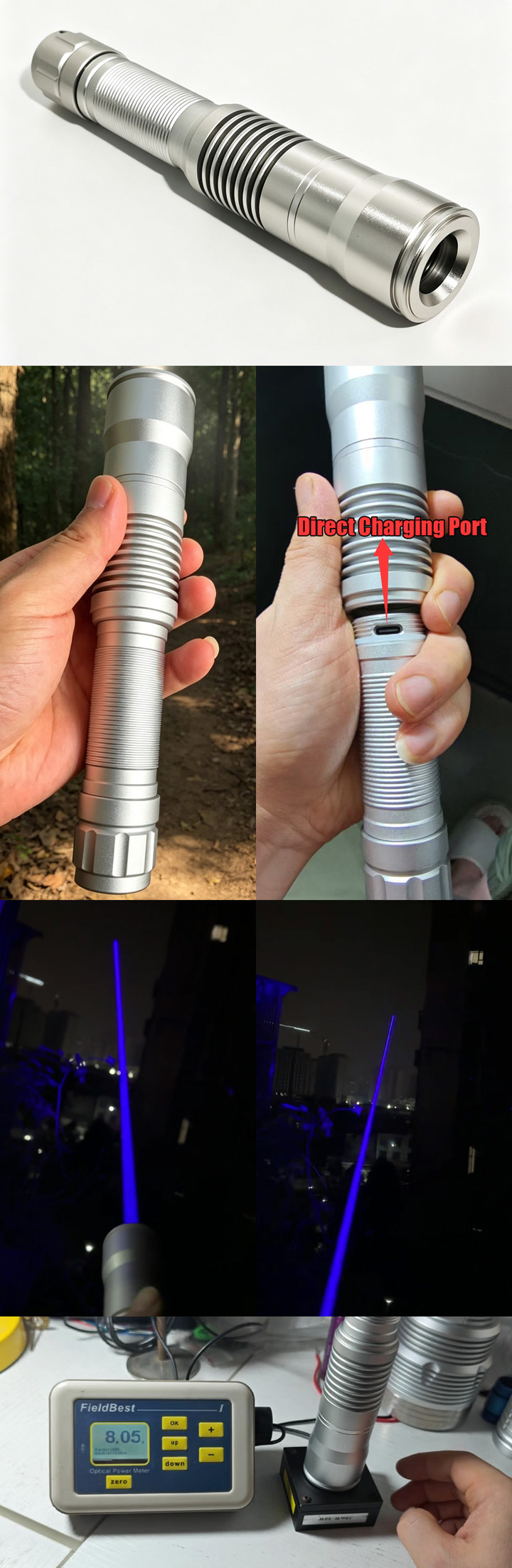 blauwe laserpen met lage divergentie