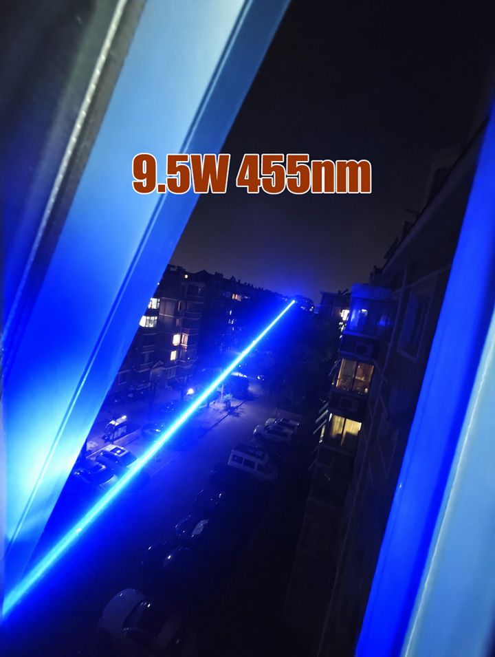 Krachtige blauwe laser 455nm 9W (9000mW)