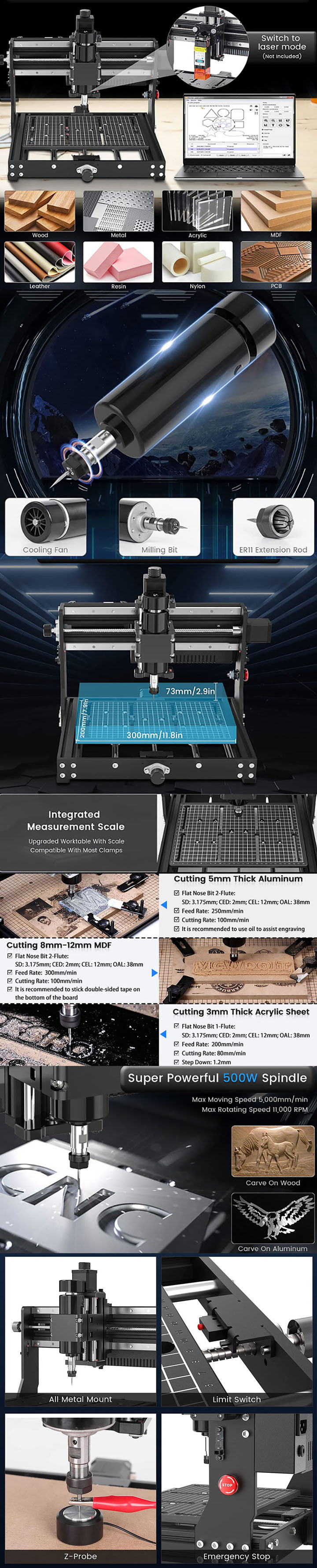 3-Assige CNC-Lasergraveermachine