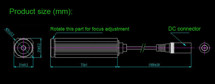 focusbare groene lasermodule