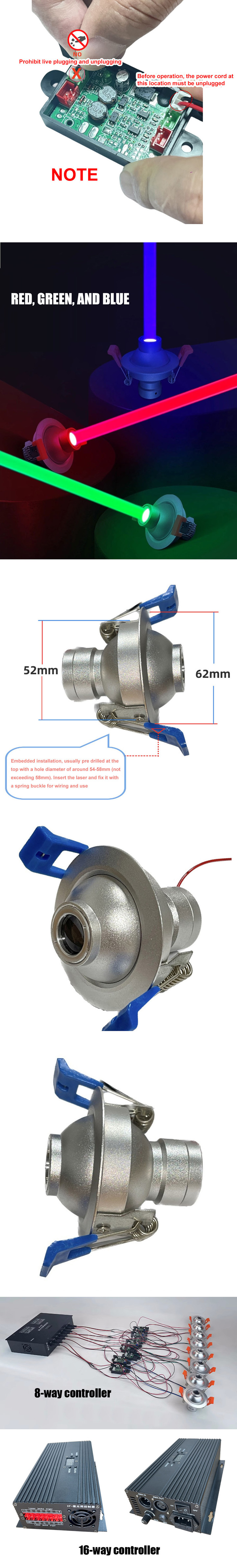 Lasermodule Groen/Blauw/Rood