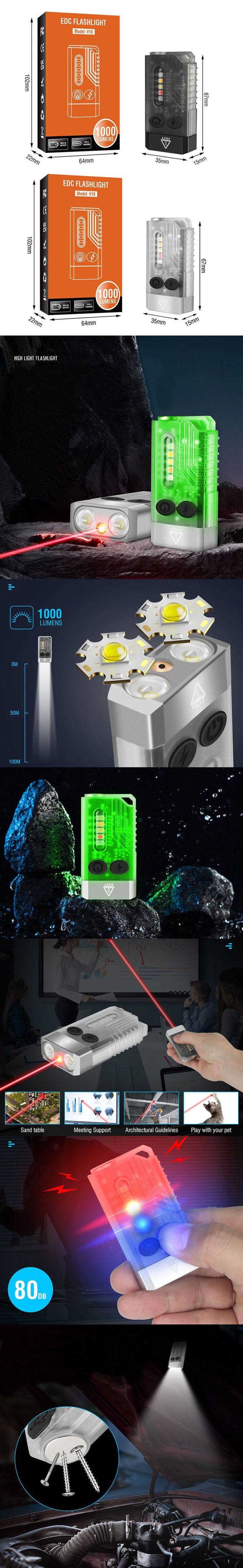 Minizaklamp met rode laser