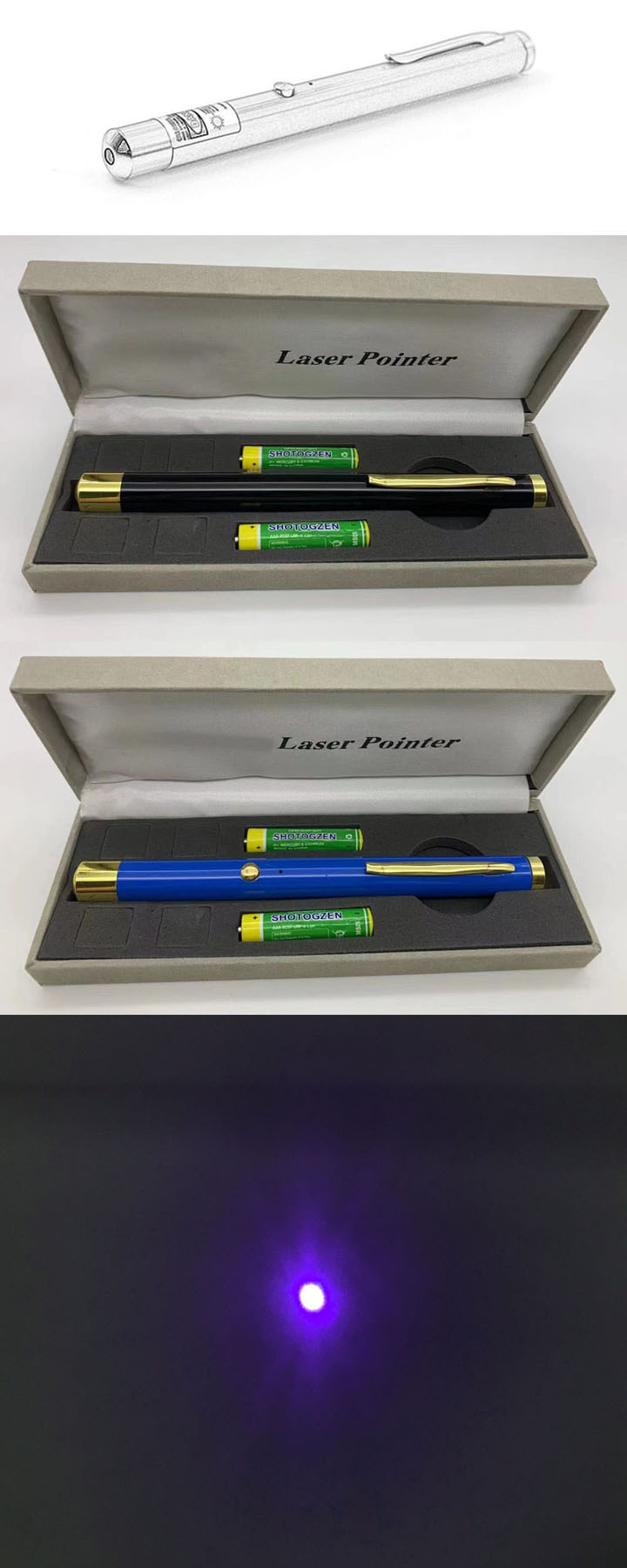 405nm 100mW Paarse Laserpen