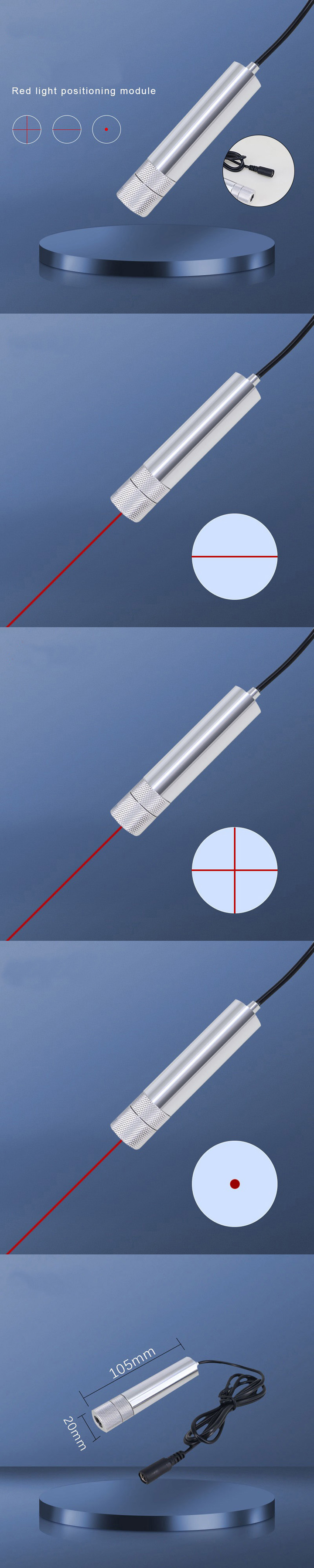 Rode Lasermodule Punt/Lijn/Kruis