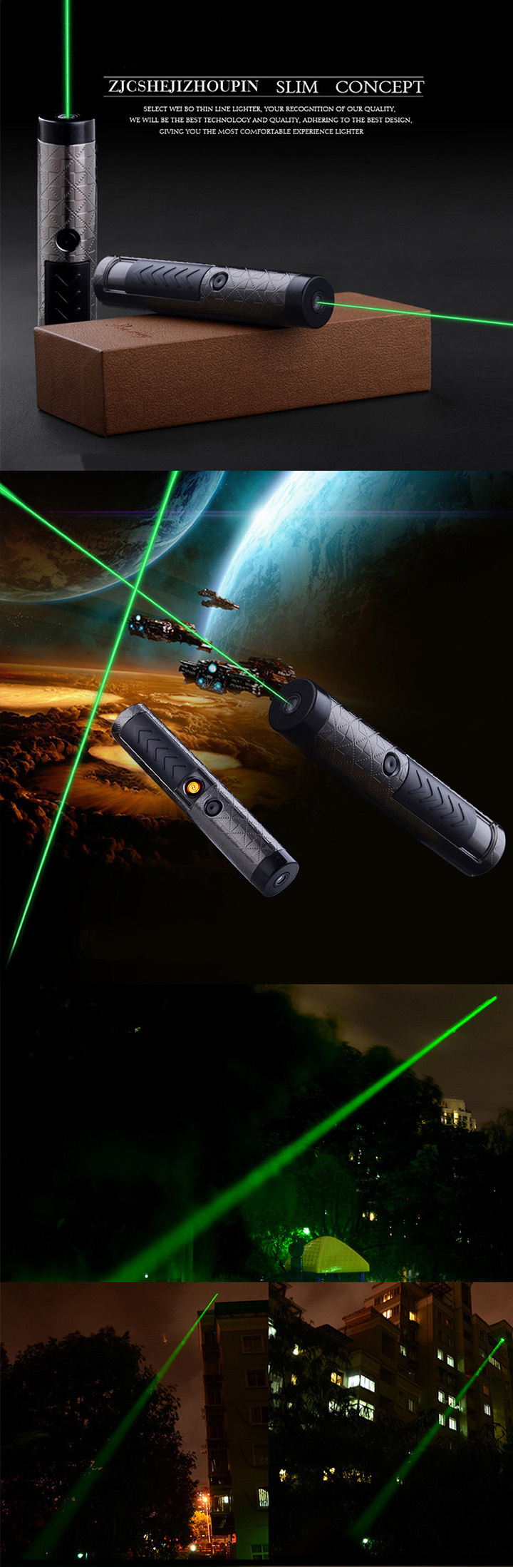 aansteker met groene laser