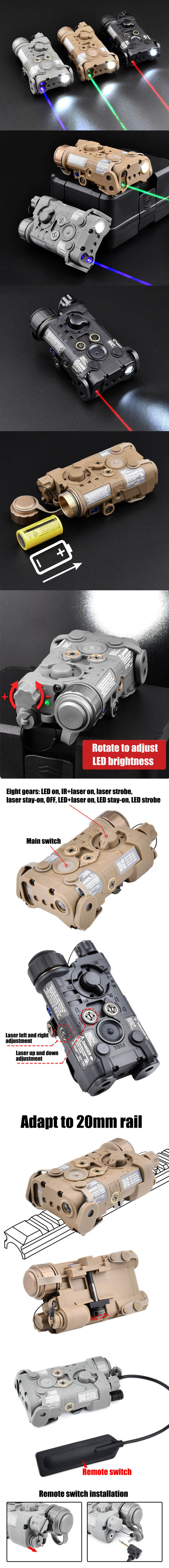 LED-zaklamp met laser en IR