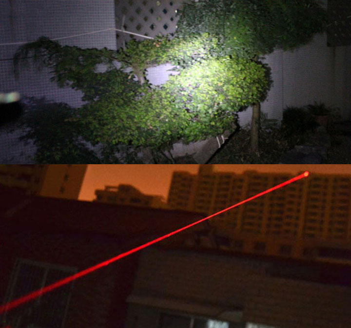 zaklamp met rode laser